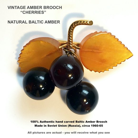 VINTAGE AMBER BROOCH - Picture 4 of 8